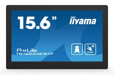 IIYAMA Monitor Android 24/7 TW1623AS-B1P 15.6" Full HD PCAP 10pt touch screen with POE  1920 x 1080 16:9 450 cd/m2 30ms projective capacitive Android 13 BT "TW1623AS-B1P" (timbru verde 7 lei)