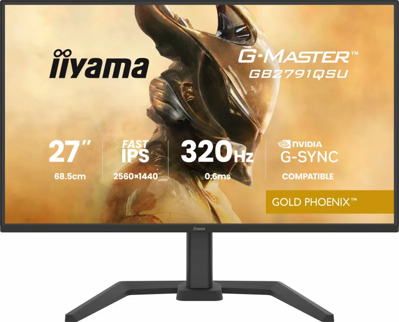 IIYAMA Monitor LED GB2791QSU-B1 G-MASTER 27" Fast IPS, 2560x1440 320Hz, 16:9, 350cd, 0.6ms, HDMI, DP, USB HUB, Full Ergo "GB2791QSU-B1" (timbru verde 7 lei)