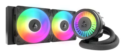 COOLER Arctic "Liquid Freezer III Pro 240 ARGB", skt. LGA1851, LGA 1700, AM4, AM5, racire cu lichid, 2 x 120mm P12 Pro, 600 - 3000 RPM, ARGB adresabil, negru "ACFRE00182A" (timbru verde 2.00 lei)