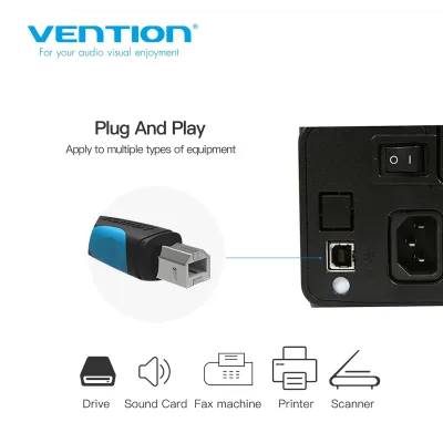 Cablu USB pt. imprimanta Vention, USB 2.0 B (T) la USB 2.0 (T), 10m, 480 Mbps, PVC, negru, "VAS-A16-B1000" (timbru verde 0.08 lei) -6922794732612