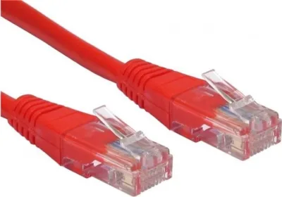 PATCH CORD UTP SPACER Cat5e, cupru-aluminiu, 1 m, rosu, AWG26, "SP-PT-CAT5-1M-R" (timbru verde 0.08 lei)