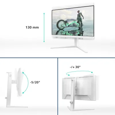 Monitor Consumer Philips 27M2N3201A/00, 27", 1920 x 1080 pixeli, White, 3 ani Garantie