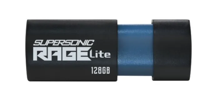 MEMORIE USB 3.2 PATRIOT Supersonic Rage Lite, 128 GB, protectie slide, negru, "PEF128GRLB32U" (timbru verde 0.03 lei)
