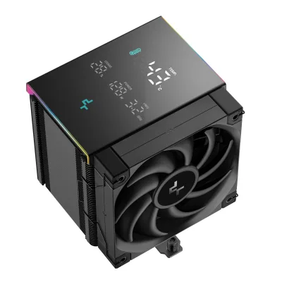 COOLER DeepCool "AK500 DIGITAL PRO" skt. Intel si AMD, racire cu aer, vent. 120mm, 500 - 1750 rpm, 5 heatpipes, inaltime 162mm, afisaj digital,"R-AK500-BKAPMN-G"  (timbru verde 0.8 lei)