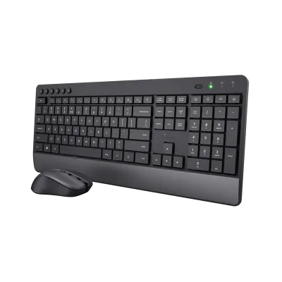 Kit Wireless tastatura si mouse TRUST Trezo, taste numerice, negru