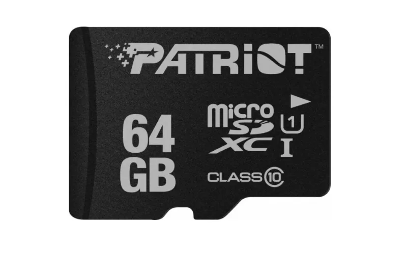 CARD MicroSD PATRIOT, 64 GB, MicroSDXC, clasa 10, standard UHS-I U1, "PSF64GMDC10" (timbru verde 0.03 lei)