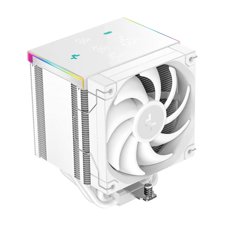COOLER DeepCool "AK500 DIGITAL PRO WH" skt. Intel si AMD, racire cu aer, vent. 120mm, 500 - 1750 rpm, 5 heatpipes, inaltime 162mm, afisaj digital,"R-AK500-WHAPMN-G"  (timbru verde 0.8 lei)