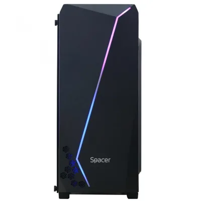 Carcasa SPACER SPCS-GC-FLASH, RGB, Mid Tower, Black