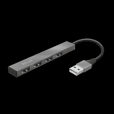 Hub USB Trust Halyx USB-A, 4 porturi, Argintiu