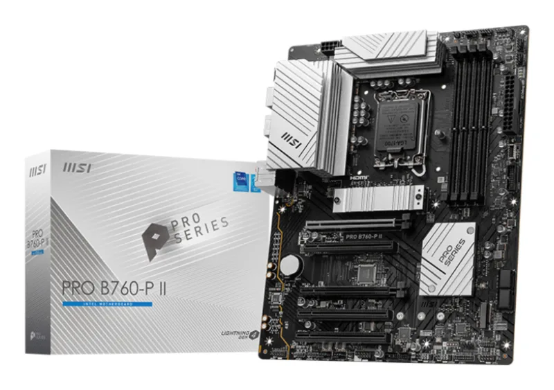 MSI PRO B760-P II, ATX, LGA 1700, Dual Channel DDR5, 4xDDR5, 5x PCIe x16 slots, 2x M.2 slots, 1x HDMI, 1xDP, 2x USB 2.0, 2x USB 5Gbps, 1x Type-C, 7.1 HD Audio, 2.5G LAN, 3Y "PRO_B760-P_II"
