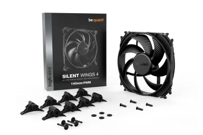 Ventilator be quiet! "SILENT WINGS 4 PWM"140mm 1100 rpm, Fluid Dynamic Bearing, 4-pin PWM, , "BL096" (timbru verde 0.18 lei)