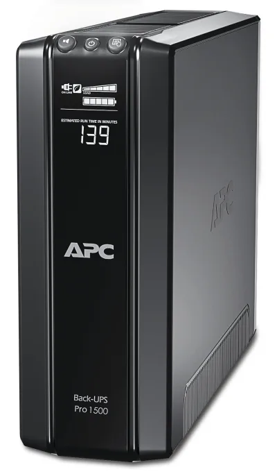 UPS APC, " Back-UPS RS", Line Int. cu management, tower, 1500VA/865W, AVR, IEC x 10, 1 x baterie APCRBC124, display LCD, back-up 11 - 20 min., "BR1500GI" (timbru verde 11 lei)