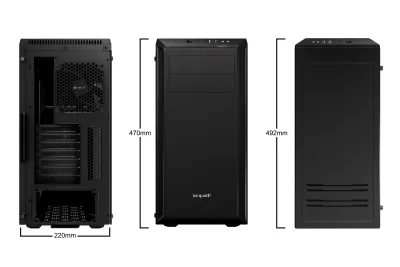 CARCASA be quiet! "PURE BASE 600", Middle Tower, ATX, fara sursa, 2xfan, USB 3.2 gen 1 x 2, audio+mic, PSU shroud, 7 sloturi expansiune, iluminare , argintiu, "BGW21" (timbru verde 0.24lei)