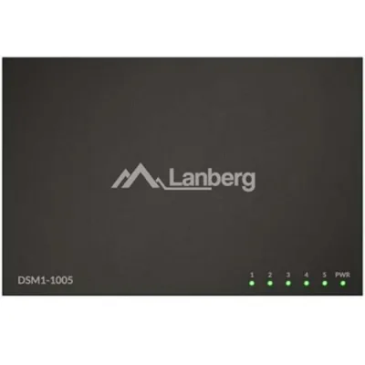 Switch Lanberg DSM1-1005, 5 porturi 1000BASE-T, Unmanaged, maxiumum network link speed 1GB/S, latime de banda suportata 10 Gbps, negru