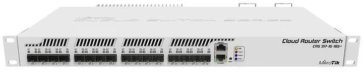 SWITCH Mikrotik, Gigabit x 1, SFP+ x 16, managed, rackabil, "CRS317-1G-16S+RM" (timbru verde 2 lei)