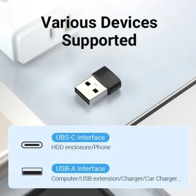 Adaptor USB OTG Vention, USB 2.0 (T) la USB Type-C (M), rata transfer 480 Mbps, invelis PVC, negru, "CDWB0" (timbru verde 0.03 lei) - 6922794755277