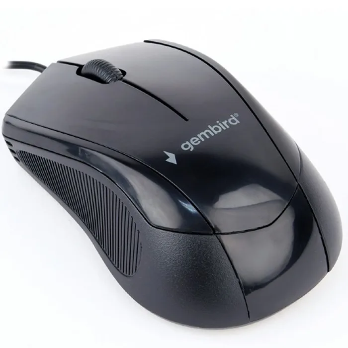 MOUSE GEMBIRD, PC sau NB, cu fir, USB, optic, 1000 dpi, butoane/scroll 3/1, , negru, "MUS-3B-02" (timbru verde 0.18 lei)