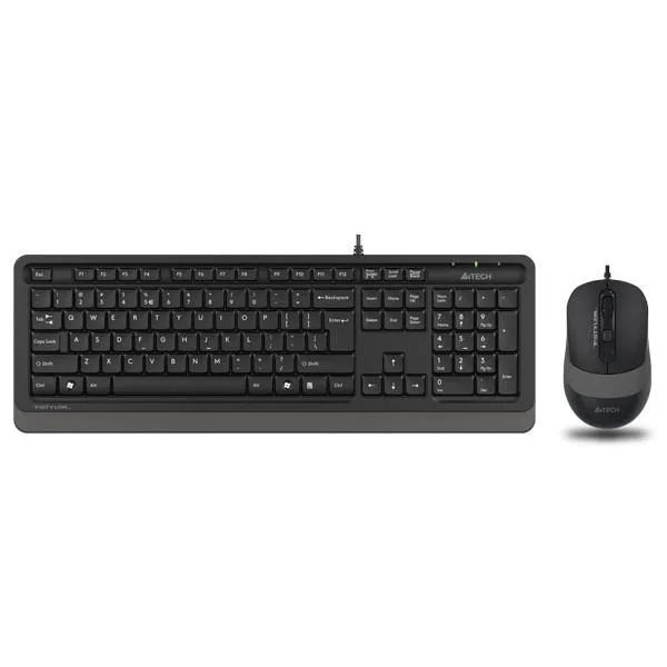 Kit Wired tastatura si mouse A4Tech Fstyler F1010, taste numerice, Negru