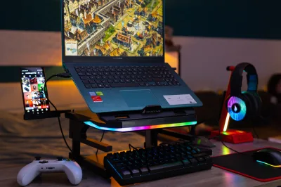 STAND NOTEBOOK VERBATIM PORTUS X2 RGB 17" NEGRU "48843"