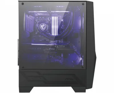 CARCASA MSI Middle Tower, ATX, "MAG FORGE 100M", fara sursa, sticla securizata, fan x 3, USB 3.2 gen 1 x 2, Jack 3.5 mm x 2, mesh pt. filtrare praf, negru, "MAG FORGE 100M" (timbru verde 0.24 lei)