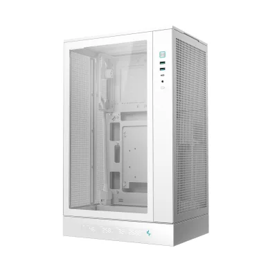 CARCASA DeepCool "CH270 DIGITAL WH", mini tower, gaming, fara sursa, suporta 6xfan, USB Type-C x 1, USB 3.2 gen 1 x 2, audio+mic, 4 sloturi expansiune, negru, "R-CH270-WHNDM0-G-1"