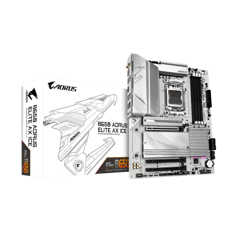 Placa de baza Gigabyte B650 AORUS ELITE AX ICE, Socket AM5, DDR5, ATX