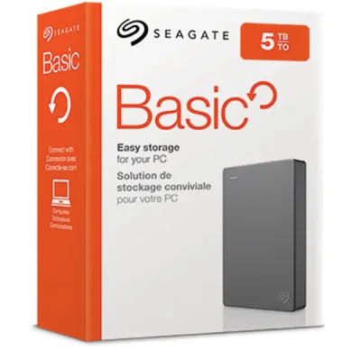 HDD extern SEAGATE 5 TB, Basic, 2.5 inch, USB 3.0, negru, "STJL5000400" (timbru verde 0.8 lei)