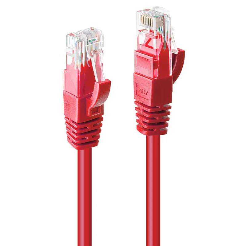 Cablu de retea Lindy 2m Cat.6 U/UTP, conector A: RJ45 Male conector B: RJ45 Male, latime de banda suportata 250MHz, rosu