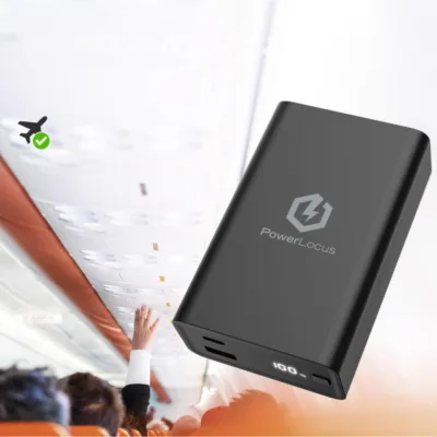 PowerLocus Acumulator extern 20 000mAh, 65W PD Fast Charging, Black