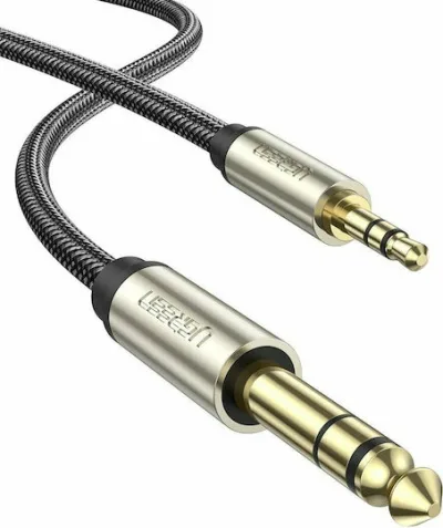 CABLU audio Ugreen, "AV127" TRS jack 3.5 mm (T) la jack 6.35 mm (T), lungime 3m, gri "10629" (timbru verde 0.18 lei) - 6957303816293