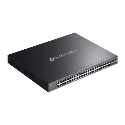 Omada 52-Port Gigabit Smart Switch with 32-Port PoE+ PORT: 48× Gigabit Ports (32×PoE+ and 16× Non-PoE), 4× Gigabit SFP Slots SPEC: 32× 802.3at/af, 230 W PoE Power, 1U 19-inch Rack-mountable Steel Case, Fanless FEATURE: Integration with Omada SDN
