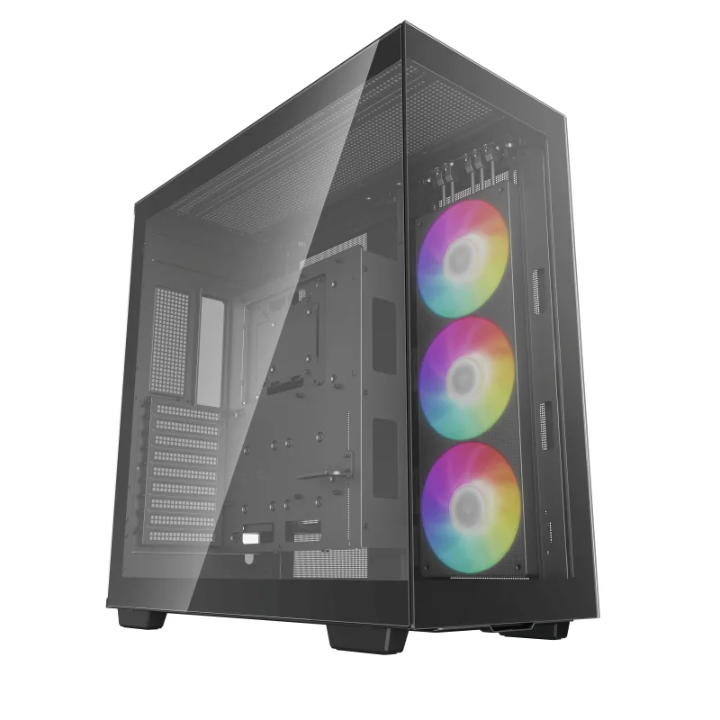 CARCASA DeepCool "CH780", Tower, ATX, fara sursa, 1xfan, USB 3.2 gen 1 x 4, USB Type-C x 1, audio, PSU shroud,9 sloturi expansiune,iluminare ARGB, negru "R-CH780-BKADE41-G-1" (timbru verde 0.08lei)