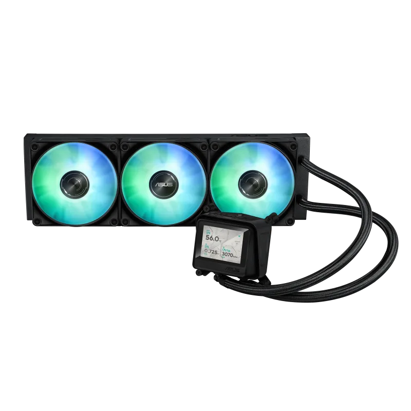 Cooler Procesor ASUS MAX GAMING LC 360 ARGB LCD, Lichid, 12 cm, 3 ventilatoare, aRGB