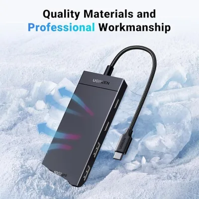 HUB extern Ugreen, "CM416" porturi USB: USB 3.1 x 2, USB Type-C x 2, conectare prin USB Type-C, material ABS, lungime 25 cm, negru, "35583" (timbru verde 0.8 lei) - 6941876235834