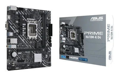 PLACA de BAZA Asus "PRIME H610M-K D4", skt LGA 1700, mATX, Intel H610, 2 x DDR4, max. 64 GB, 4 x SATA, 1 x M.2, 7.1, "PRIME H610M-K D4"