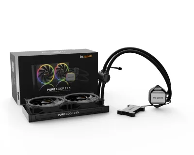 COOLER be quiet! "PURE LOOP 2 FX", racire lichid, skt. Intel LGA 1700/1200/115x/2011-v3, AMD AM5/AM4,radiator aluminiu,pompa 5500rpm, fan 2x140mm, 2200rpm,4-pin PWM, ARGB "BW014" (timbru verde 2 lei)