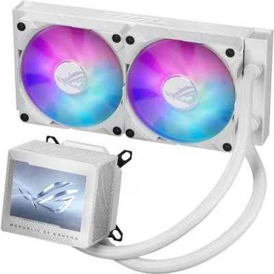 Cooler Procesor ASUS ROG RYUJIN III 240 ARGB White Edition, Lichid, 12 cm, 2 ventilatoare, aRGB