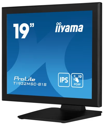 IIYAMA Monitor LED T1932MSC-B1S 19"" 10pt IPS TOUCH 1280 x 1024  14ms 250 cd/m2 projective capacitive IP54 VGA HDMI DP "T1932MSC-B1S" (timbru verde 7 lei)