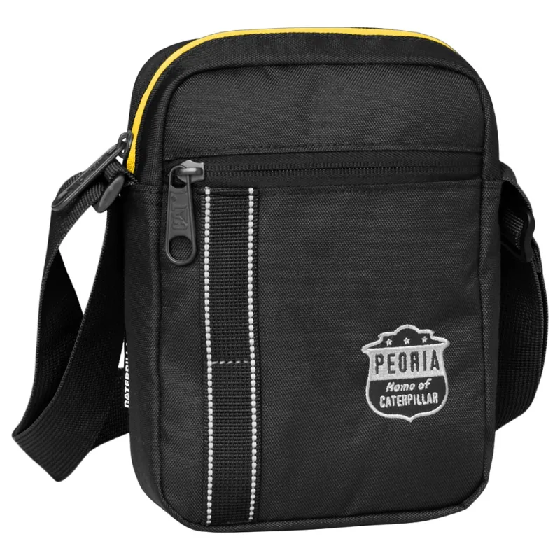 Borseta de umar CATERPILLAR Mochilas rPET Peoria, material 600D poliester - negru/galben "CAT-84068-12"