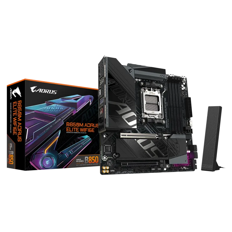 Placa de baza Gigabyte B850M AORUS ELITE WIFI6E, Socket AM5, DDR5, Micro-ATX