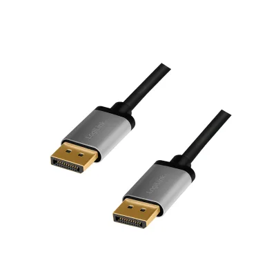 CABLU video LOGILINK, DisplayPort (T) la DisplayPort (T) 1.2, 3m, conectori auriti, rezolutie maxima 4K (3840 x 2160) la 60 Hz, aluminiu, triplu ecranaj, negru-gri, "CDA0102" (timbru verde 0.18 lei)