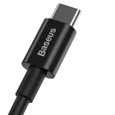 Cablu alimentare si date Baseus Superior, Fast Charging Data Cable pt. smartphone, USB Type-C la USB Type-C 100W, 1m, negru