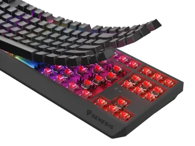 Tastatura Mecanica Gaming Genesis Thor 230 TKL, RGB, Wireless, Negru