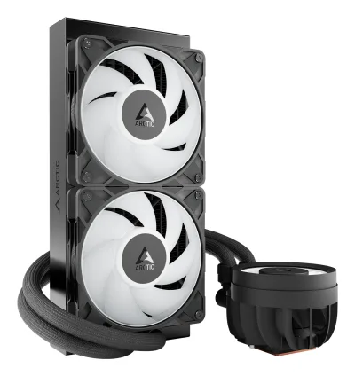 COOLER Arctic "Liquid Freezer III Pro 240 ARGB", skt. LGA1851, LGA 1700, AM4, AM5, racire cu lichid, 2 x 120mm P12 Pro, 600 - 3000 RPM, ARGB adresabil, negru "ACFRE00182A" (timbru verde 2.00 lei)