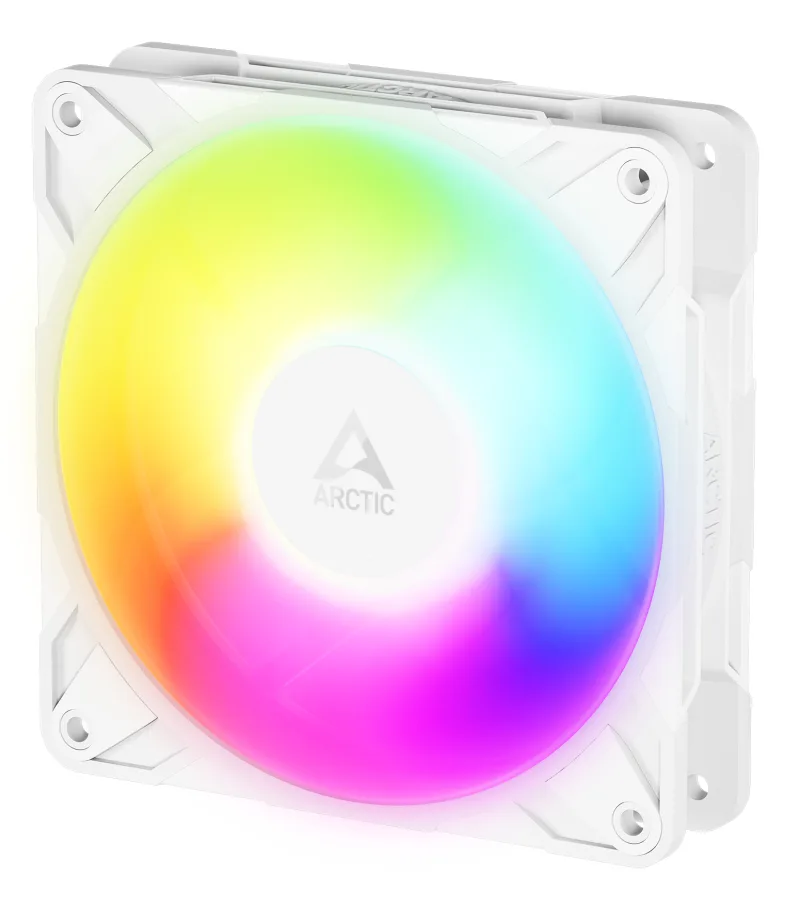 Ventilator Arctic "P12 Pro Reverse A-RGB (White)", 120mm, 500 - 3000 RPM, FDB, 73 cfm, 4-Pin Fan Plug + 4-Pin/3-Pin A-RGB Plug + 3-Pin Socket, alb, "ACFAN00325A" (timbru verde 0.18lei)