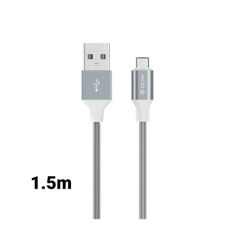 Cablu DEVIA Gracious, USB C/ 2 x USB C, 1.5m, Gri