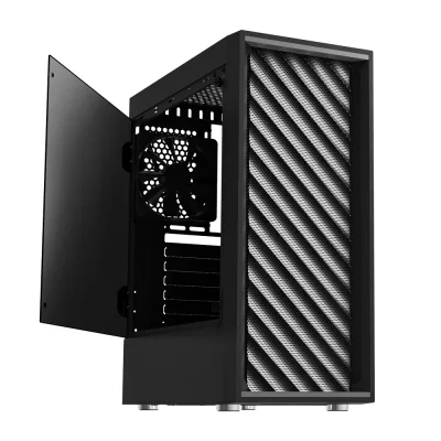 CARCASA Zalman "T7", middle tower, office, fara sursa, suporta 8xfan, 2xfan inclus, USB 3.1 gen1 x 2, USB 2.0 x 1, audio+mic, 7 sloturi expansiune, negru, "T7" (timbru verde 0.16lei)
