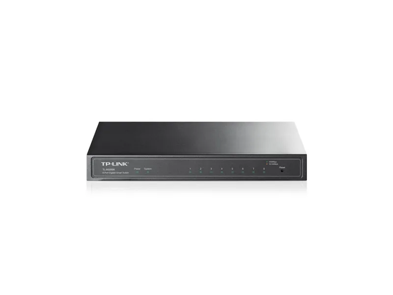 SWITCH TP-Link, 8-Porturi 10/100/1000Mbps Gigabit Smart Switch, metalic "SG2008" (timbru verde 2 lei)