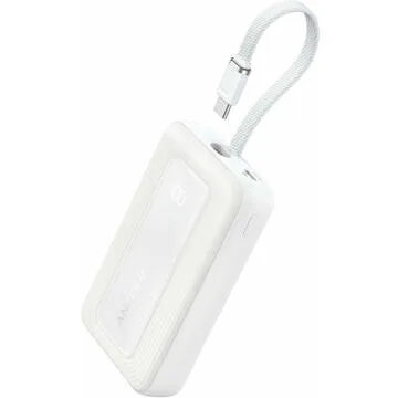 POWER BANK Anker 10.000 mAh, 30W, cablu USB-C incorporat, 1 x USB-C, alb, "A1688H21" (timbru verde 0.98 lei) - 0194644201098