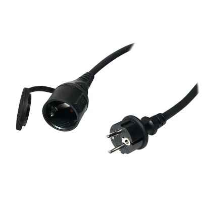 Cablu de alimentare prelungitor, Schuko, 5m, 3x1.5mm2, 250V / 16A, black, Logilink "LPS102" (timbru verde 0.18 lei)